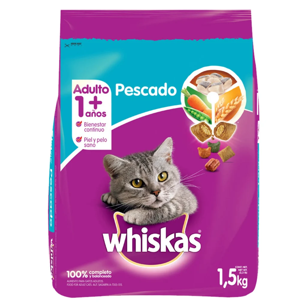 Alimento Whiskas Gato Adulto Pescado 1,5 kg