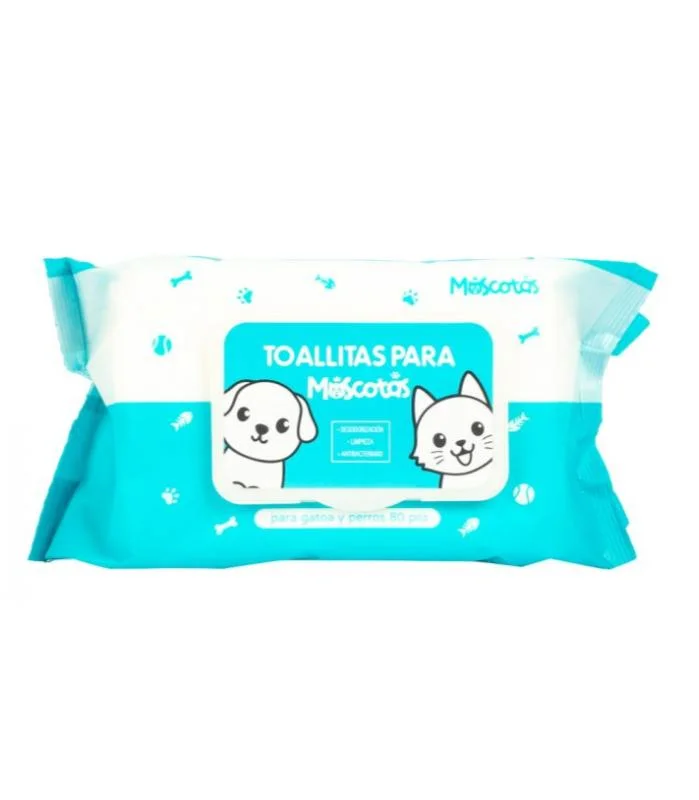 Toallitas Húmedas Limpiadoras para Mascotas 80 unidades